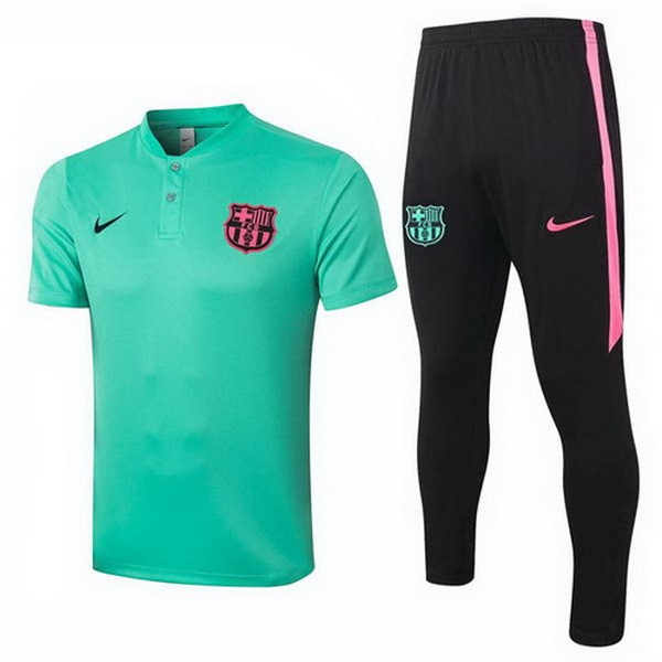 Polo Barcelona Conjunto Completo 2020/21 Verde Negro